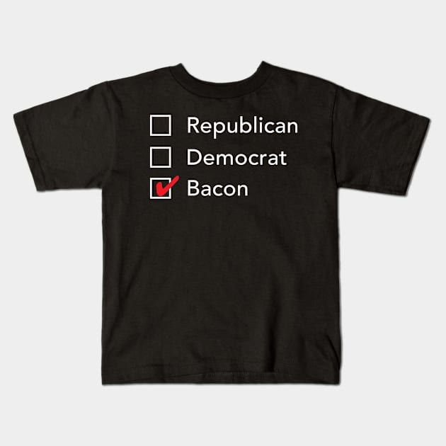 Republican Democrat Bacon Kids T-Shirt by zubiacreative